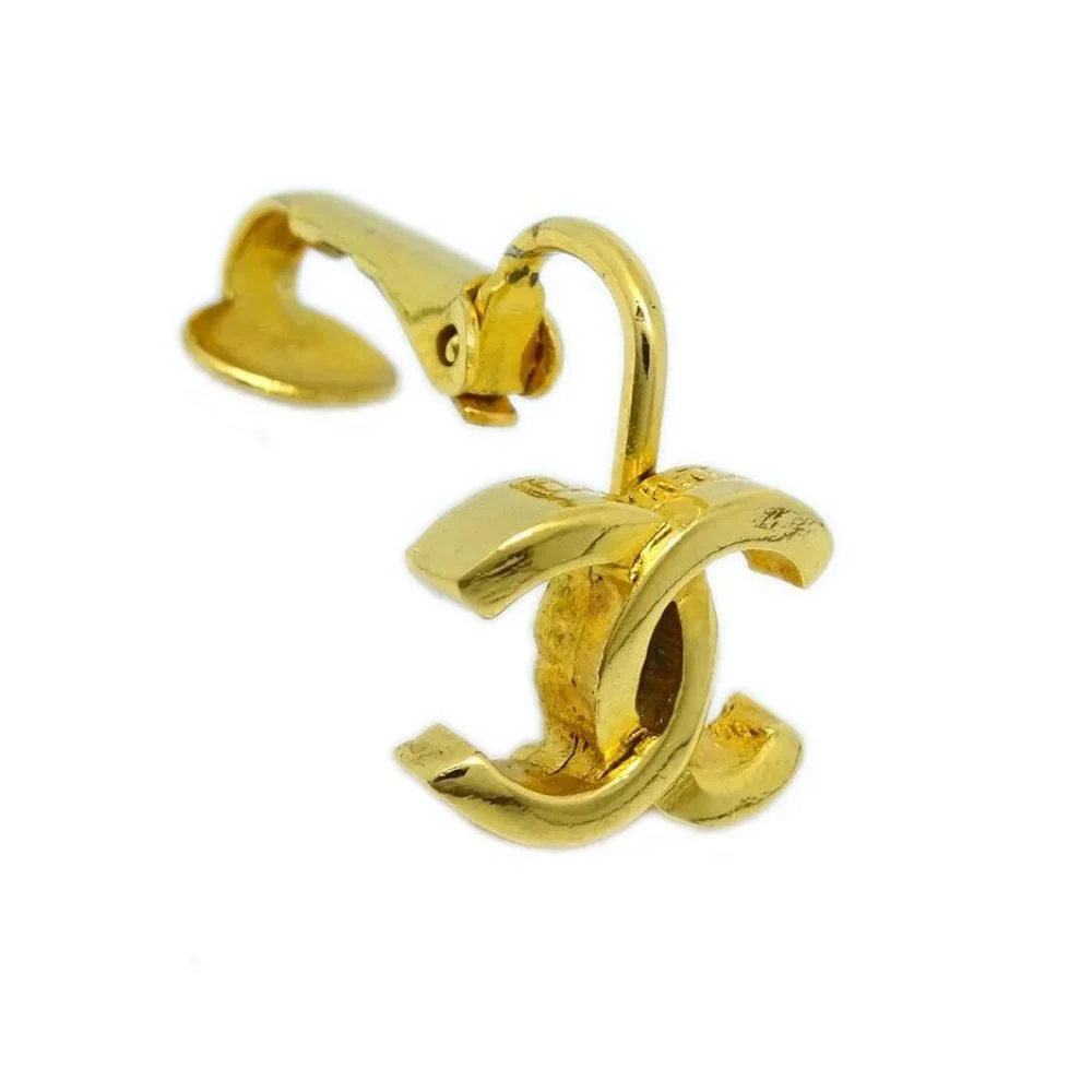 Chanel Mini CC Earrings Clip-On Gold